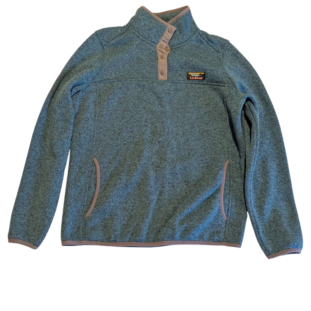 L.L.Bean Teal Fleece Sweater Women's S Petite